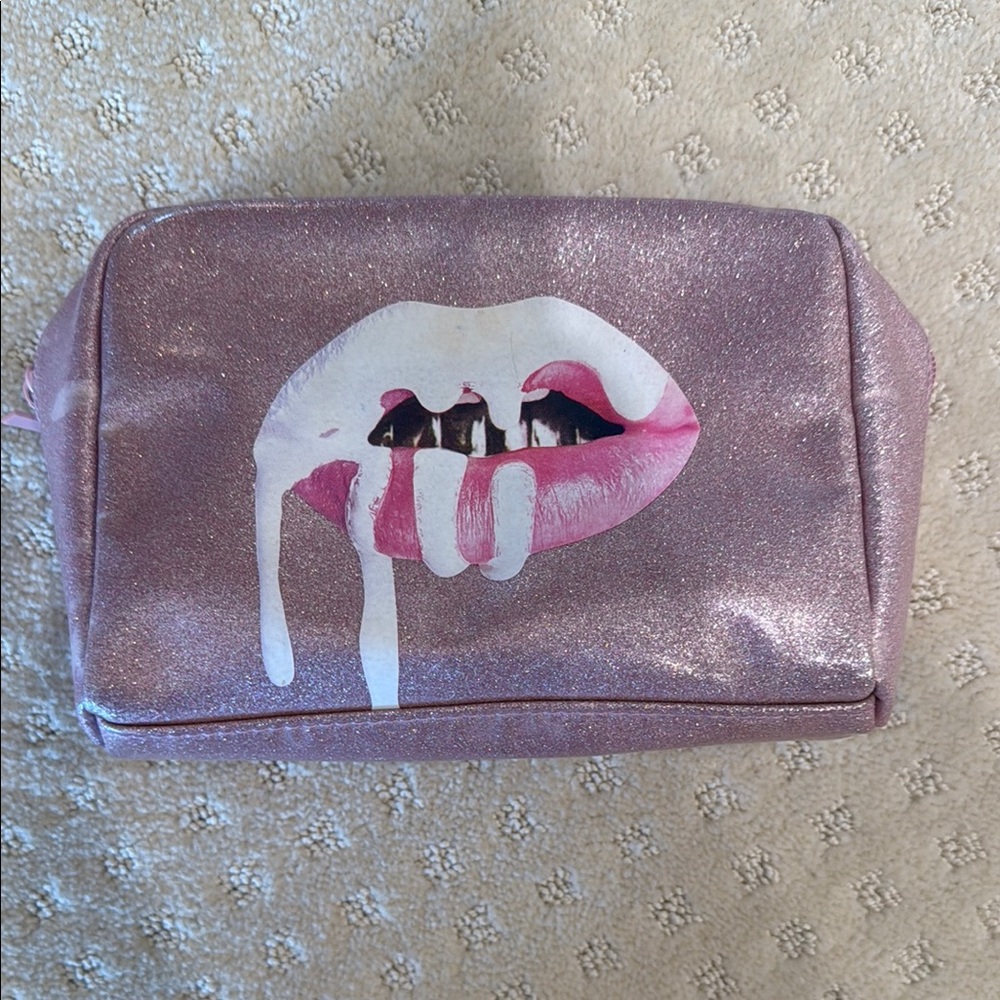 Kylie Jenner Pink Lip Print Women's Makeup Bag
